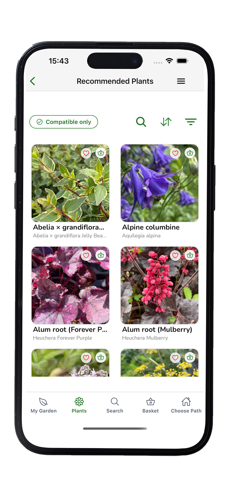 GardenPal favourites list